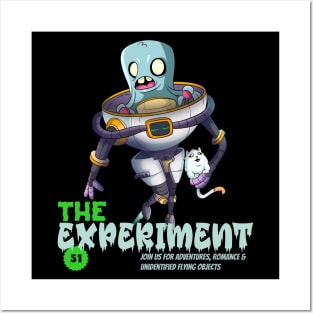 Cartoon Alien Experiment Space Astronaut Robot Posters and Art